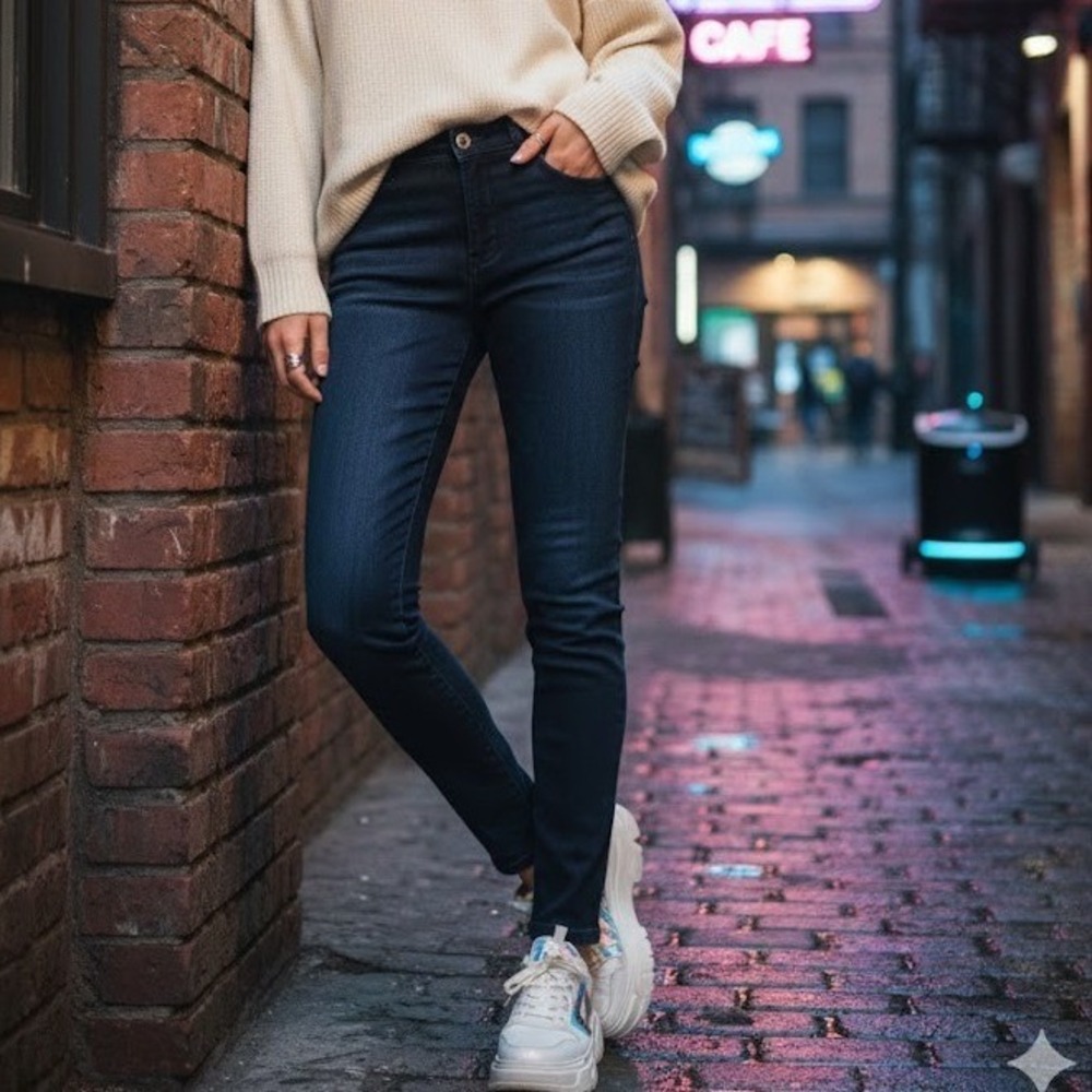Mott & Bow Women's Size 30x28 Dark Wash Slim Fit High rise‎ Skinny Jeans Stretch
